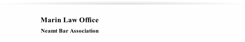 Marin Law Office
Neamt Bar Association
    

